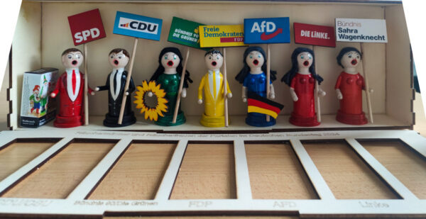 Räuchermänner- und Frauen der Parteien im Deutschen Bundestag